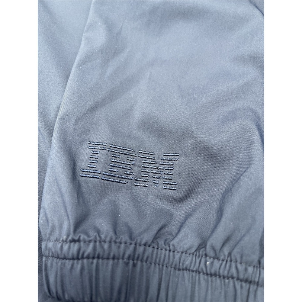 Adidas Pullover Windbreaker Jacket Men's Large‎ Dark Blue IBM Intel Logo #C125 - Picture 3 of 10